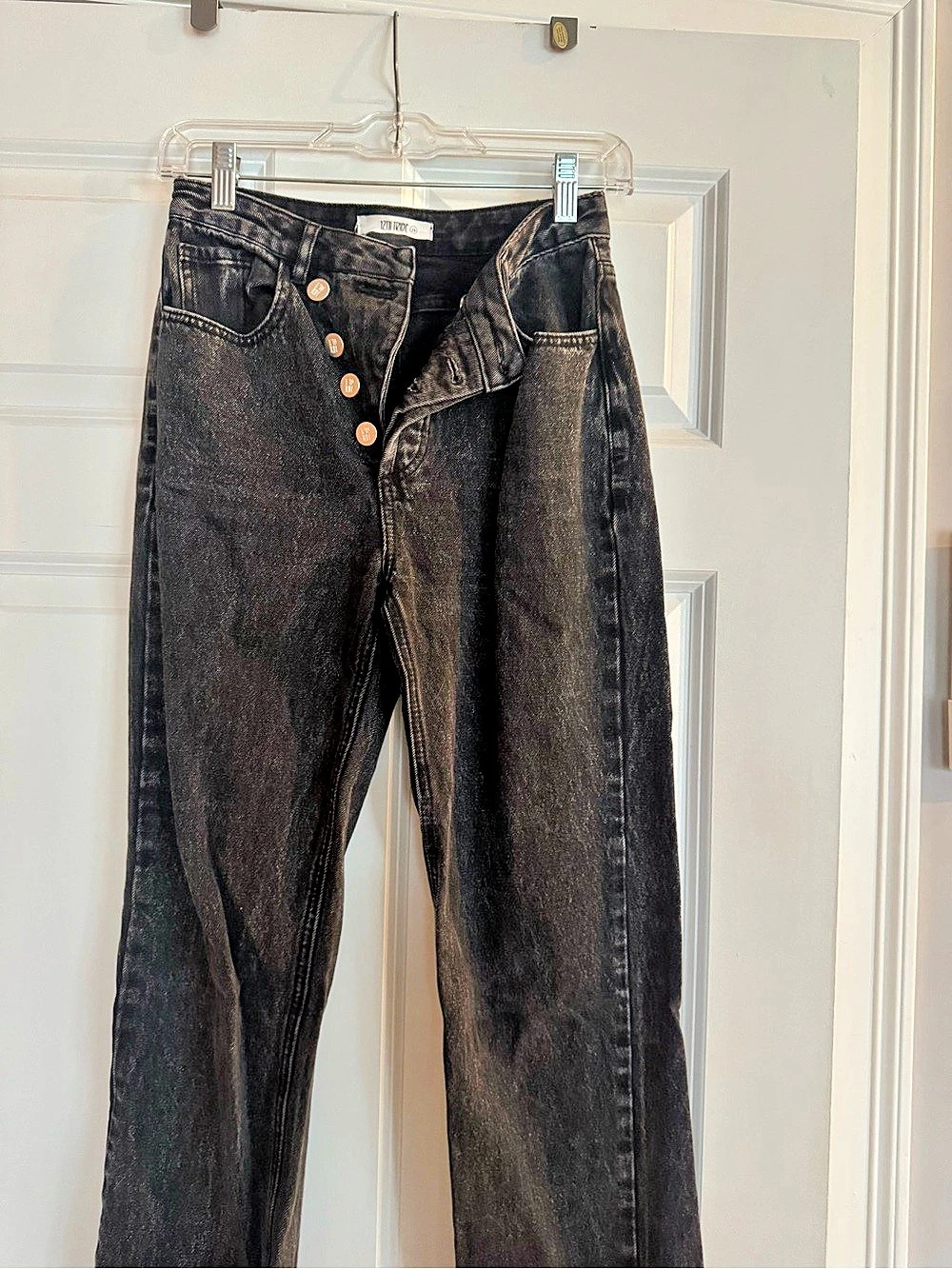 12th Tribe Straight Leg Jeans in Black Like New